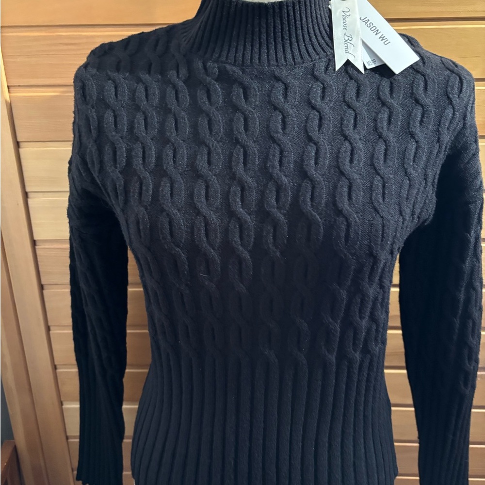 Brand new With Tags by Jason Wu Black Cable Knit Sweater